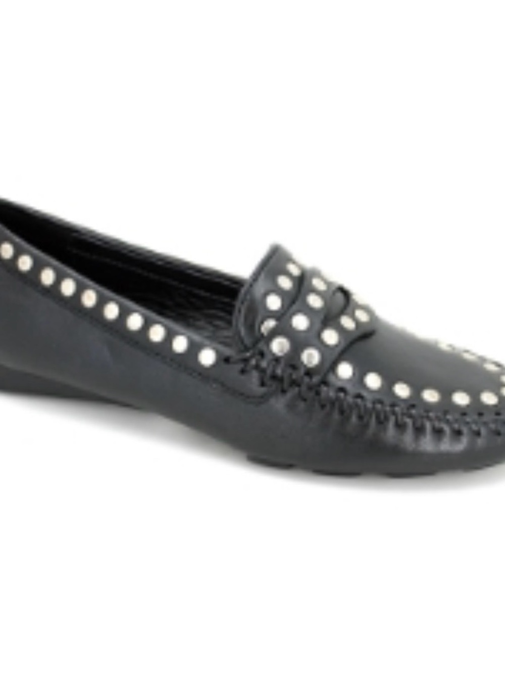 Robert Zur Black Studded Loafer Flats